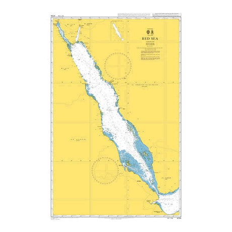 Product image of Admiralty Chart 4704 | Red Sea, featuring navigational markings, depth soundings, and coastal features, essential for safe marine navigation. It could be displayed as an art piece or used for navigation on a boat or ship.