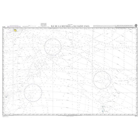 Product image of Admiralty Chart 4713 | Ile de la Reunion to Ile Saint-Paul, featuring navigational markings, depth soundings, and coastal features, essential for safe marine navigation. It could be displayed as an art piece or used for navigation on a boat or ship.