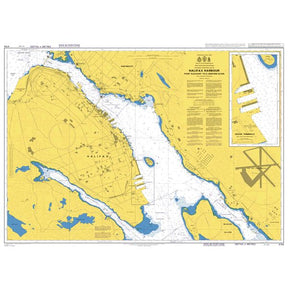 Product image of Admiralty Chart 4754 | Halifax Harbour Point Pleasant to/a Bedford Basin, featuring navigational markings, depth soundings, and coastal features, essential for safe marine navigation. It could be displayed as an art piece or used for navigation on a boat or ship.