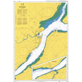 Product image of Admiralty Chart 4786 | Port de Quebec, featuring navigational markings, depth soundings, and coastal features, essential for safe marine navigation. It could be displayed as an art piece or used for navigation on a boat or ship.