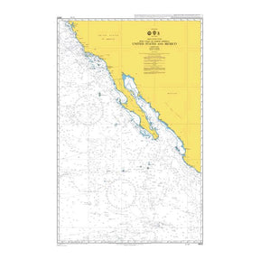 Product image of Admiralty Chart 4802 | United States and Mexico, featuring navigational markings, depth soundings, and coastal features, essential for safe marine navigation. It could be displayed as an art piece or used for navigation on a boat or ship.