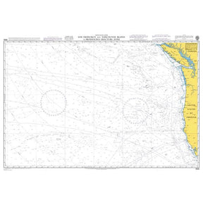 Product image of Admiralty Chart 4806 | San Francisco and Vancouver Island to Mendocino Fracture Zone, featuring navigational markings, depth soundings, and coastal features, essential for safe marine navigation. It could be displayed as an art piece or used for navigation on a boat or ship.