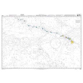 Product image of Admiralty Chart 4809 | Hawaiian Islands, featuring navigational markings, depth soundings, and coastal features, essential for safe marine navigation. It could be displayed as an art piece or used for navigation on a boat or ship.