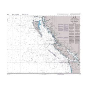 Product image of Admiralty Chart 4920 | Juan de Fuca Strait to/a Dixon Entrance, featuring navigational markings, depth soundings, and coastal features, essential for safe marine navigation. It could be displayed as an art piece or used for navigation on a boat or ship.