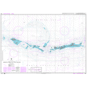 Product image of Admiralty Chart 4978 | Amukta Pass to Attu Island, featuring navigational markings, depth soundings, and coastal features, essential for safe marine navigation. It could be displayed as an art piece or used for navigation on a boat or ship.