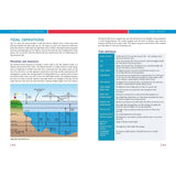 A two-page spread from *The Complete Yachtmaster* by Adlard Coles. The left page includes text on tidal definitions, elevations, and clearances, accompanied by a diagram illustrating various clearances over water—an invaluable resource for mastering navigation principles. The right page presents a table of tidal definitions ranging from "Chart Datum" to "Spring Tide," making it an ideal reference for RYA Yachtmaster certification.