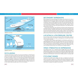 Two diagrams demonstrate warm and cold front occlusions. A warm front occurs when warm air rises above cooler air, forming clouds and precipitation, while a cold front happens as advancing cold air forces warm air upward, resulting in tall clouds. The right panel draws parallels to navigation principles discussed in "The Complete Yachtmaster" by Adlard Coles, often referenced in RYA Yachtmaster certification courses.