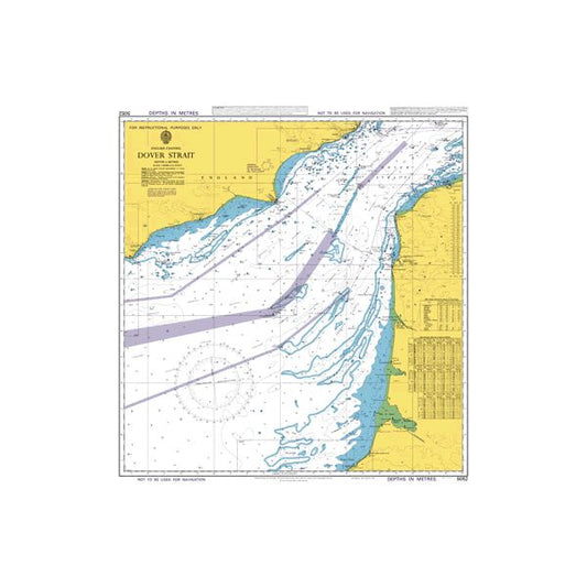 Product image of Admiralty Chart 5052 | Dover Strait, featuring navigational markings, depth soundings, and coastal features, essential for safe marine navigation. It could be displayed as an art piece or used for navigation on a boat or ship.