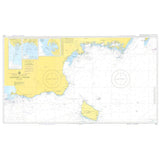 Admiralty Instructional Chart 5072, detailing the coastline and sea area from Falsterbo to Oland, includes depth contours, navigational hazards, and landmarks. Insets of smaller navigational areas are located in the top left. This detailed Admiralty chart features coordinates, maritime markings, and commercial shipping routes.