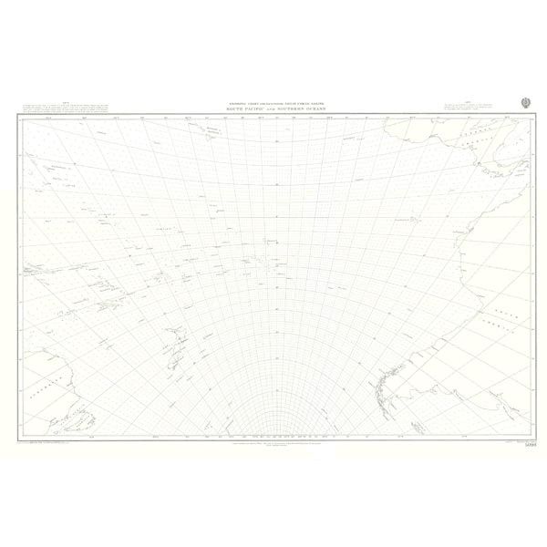 The Admiralty Instructional Chart 5098, covering the South Pacific and Southern Oceans, is a detailed nautical chart by Admiralty. It features grid lines and geographic coordinates, focusing on the Southern Ocean surrounding the Antarctic continent. The chart shows coastal outlines, islands, adjacent sea areas, and commercial shipping routes marked with navigational and oceanographic information.