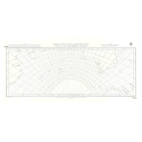 The Admiralty Instructional Chart 5099 titled "Indian and Southern Oceans" displays the expanse of the Indian Ocean and its neighboring seas, emphasizing navigational intricacies. This ADMIRALTY chart includes grid lines, coastal outlines, and navigational markers, featuring longitude and latitude coordinates in compliance with SOLAS regulations.