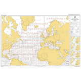 Admiralty Routeing Chart 5124(1): North Atlantic Ocean - January by Admiralty shows continents, coasts, major islands, wind/current patterns, shipping routes, labels, legend, and scale for the North Atlantic.