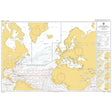 Admiralty Routeing Chart 5124(3): North Atlantic Ocean - March shows coastlines, depths, routes, and navigational info—ideal for passage planning and use with Admiralty charts.
