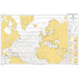 The Admiralty Routeing Chart 5124(7): North Atlantic Ocean - July displays Europe, North America, and Africa with arrows for ocean currents and winds, plus insets highlighting navigation details and key shipping routes.