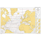 Admiralty Routeing Chart 5124(11): North Atlantic Ocean - November shows Europe, North America, and northern Africa with currents, wind patterns, shipping routes, and Admiralty routeing details on the right. Brand: Admiralty.