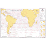 The Admiralty Routeing Chart 5125(3): South Atlantic Ocean - March by Admiralty displays South America, Africa, and surrounding seas, featuring ocean currents and inset maps showing navigation patterns at different latitudes and times.