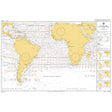 Admiralty Routeing Chart 5125(7): South Atlantic Ocean - July by Admiralty shows continents, islands, ocean currents, shipping routes, wind directions, and navigation marks. Land is yellow; water features labeled currents and arrows.