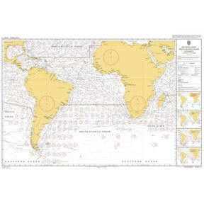 Admiralty Routeing Chart 5125(11): South Atlantic Ocean - November by Admiralty displays South America, Africa, ocean currents, major shipping routes, and inset maps with extra regional details.