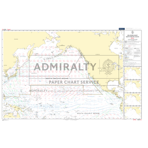 Admiralty Routeing Chart 5127(4): North Pacific Ocean - April by Admiralty shows wind directions, strengths, coastlines, islands, and includes a legend in the upper right for navigation. Labeled “ADMIRALTY PAPER CHART SERVICE.”.