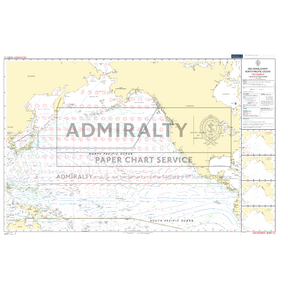 The Admiralty Routeing Chart 5127(12): North Pacific Ocean - December by Admiralty shows major ocean currents, shipping routes, and coastlines. Title and labels like “ADMIRALTY ROUTEING CHART” provide key navigation information.
