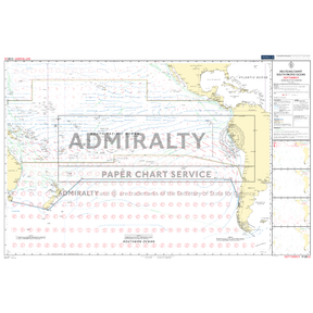 Admiralty Routeing Chart 5128(9): South Pacific Ocean – September details ocean currents, winds, navigation routes, labeled landmasses, and islands. Includes comprehensive navigational info with Admiralty branding.