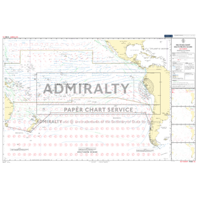 Admiralty Routeing Chart 5128(10): South Pacific Ocean - October shows ocean currents, coastlines, islands, navigation details, and includes Admiralty Routeing Chart insets with a prominent "ADMIRALTY" watermark across the center.