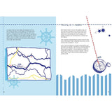 The book "All Hands on Deck" by Adlard Coles is an ideal read for young sailors excited to learn about boat activities. The illustrations include a ship's wheel, a compass rose with blue and red arrows pointing north, and waves. One page covers water depth and strategy, while the opposite page is titled "Sailing on a Compass.