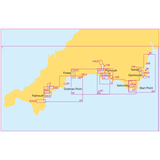 The Admiralty Small Craft Charts - 5602 - Falmouth to Teignmouth by Admiralty provides a color-coded maritime chart of South West England, detailing various navigational reference points and areas around Falmouth, Fowey, Dodman Point, Plymouth, Totnes, Salcombe, Dartmouth, and Start Point. Ideal for coastal navigation, this chart highlights coordinates and precisely labels these regions.