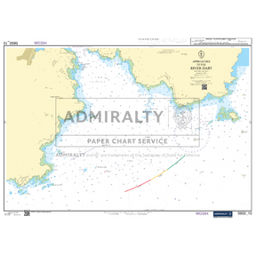 The Admiralty Small Craft Chart 5602_10: Approaches to the River Dart, created by Admiralty, illustrates the approaches to River Dart with detailed coastal features, navigational routes, and depth information. It is marked with Admiralty designations and mainly presented in blue and beige tones with crucial navigation aids.