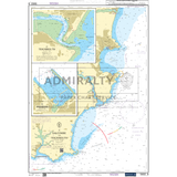 A detailed nautical chart from Admiralty titled "Admiralty Small Craft Charts - 5602 - Falmouth to Teignmouth," showcasing the coastal and marine areas of Teignmouth, Devon, with insets of Dawlish and Salcombe. The chart displays depths, navigation marks, and coastal features for safe use in marine navigation.
