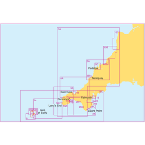 Admiralty Small Craft Charts 5603: Full Folio coverage map showing the South West Peninsula from Falmouth to Hartland Point including the Isles of Scilly