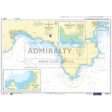 The Admiralty Small Craft Chart 5603, branded by Admiralty, encompasses the coastal waters from Falmouth to Hartland Point in the UK. It includes detailed insets of Porthleven and Mullion Cove and offers comprehensive bathymetric data, navigation aids, and vital coastal features for marine navigation, making it ideal for maritime experts.