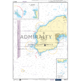 The Admiralty Small Craft Chart - 5603, Falmouth to Hartland Point by Admiralty, depicts the seas around St Ives and is designed for coastal navigation. Ideal for maritime experts, it features navigational markings, depth measurements, and coastal details. The chart includes labels, grids, coordinates, and colored areas indicating different sea depths and hazards.