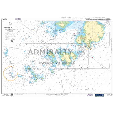 The Admiralty Small Craft Chart titled "5603 - Falmouth to Hartland Point" is an essential tool for coastal navigation, providing detailed information on maritime routes, depths, and hazards along the specified area. Marked with coordinates, grids, and Admiralty symbols, this chart is a trusted resource for maritime experts.