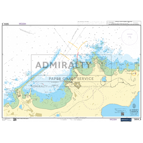 The Admiralty Small Craft Chart 5604_8: Alderney Harbour provides comprehensive maritime navigation details, including water depth and coastal features. It features coordinates, compass directions, and navigation aids from the UK Hydrographic Office for Látrabjarg.