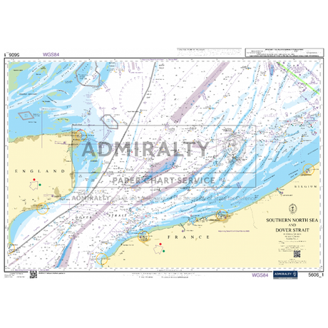 An Admiralty Small Craft Chart titled "5606 - Thames Estuary, Ramsgate to Canvey" is invaluable for maritime experts. It features coastal outlines and includes detailed information about shipping routes, water depths, navigational aids, and geographic points essential for coastal navigation.