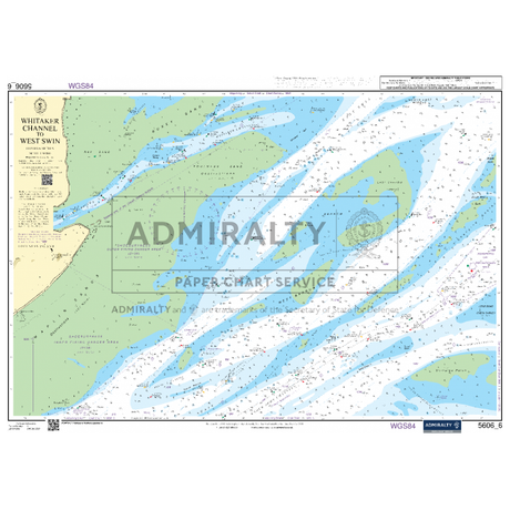 A detailed nautical chart titled "Thames Estuary, Ramsgate to Canvey" designed for maritime experts shows marine navigation information. It features water depths, tidal info, navigation aids, and land contours. As part of the Admiralty Small Craft Charts series, it's essential for coastal navigation and small craft usage.