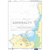 Admiralty Small Craft Chart - 5609 - North West Wales depicts the approach to Holyhead, including Holy Island and parts of Anglesey. Land areas are shaded in yellow, and water depths are indicated by varying shades of blue. The chart includes detailed navigation markers, depth contours, and maritime features essential for coastal navigation. Text reads “ADMIRALTY PAPER CHART SERVICE.”