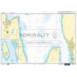 The "Admiralty Small Craft Charts - 5610 - The Firth of Clyde" by Admiralty is a nautical chart that details the coastal areas and maritime routes around Rothesay and Largs. It includes information on water depths, navigational hazards, and landmarks. Additionally, two insets provide detailed maps ideal for coastal navigation in small craft, featuring coordinates and navigational markings.