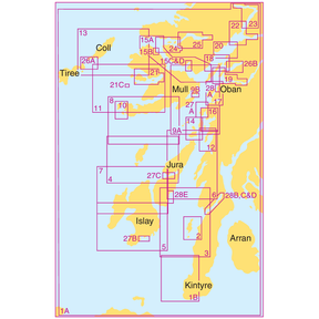 Admiralty Small Craft Charts 5611: Full Folio coverage map showing the West Coast of Scotland from the Firth of Lorn to the Sound of Jura
