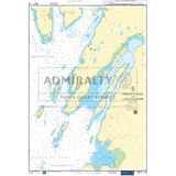 The Admiralty Small Craft Chart 5611, covering the West Coast of Scotland, offers a detailed representation of the waters around Crinan and Telfing, including Loch Cragnish. Perfect for coastal navigation, it is equipped with various navigational symbols, depths, and coordinates. The coastline is illustrated in yellow with adjacent land areas and water sections depicted in blue. An "ADMIRALTY" watermark is centrally placed on the chart.