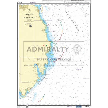 Admiralty Small Craft Chart 5612_4, featuring the Ardglass to Donaghadee area along the northeastern coast of Ireland, emphasizes regions like Arklow and Donaghadee. It includes marked water depths, coastal features, and navigational details as part of the Admiralty Paper Chart Service by the UK Hydrographic Office under WGS84 datum.