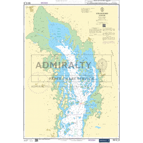 The Admiralty Small Craft Chart 5612_8: Strangford Lough, branded under Admiralty, provides detailed navigation routes, depths, and coastal features. This nautical chart includes geographic coordinates from the UK Hydrographic Office to ensure safe navigation.