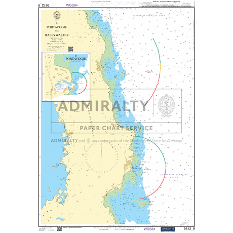 Admiralty Small Craft Charts - 5612 - Northern Ireland by Admiralty is a navigational chart of the Irish Sea, focusing on the northeastern coast of Northern Ireland, specifically Portavogie and Ballywalter. Designed for coastal navigation, it includes bathymetric data, navigational aids, and an inset showing a detailed view of Portavogie Harbor. Ideal for maritime experts.