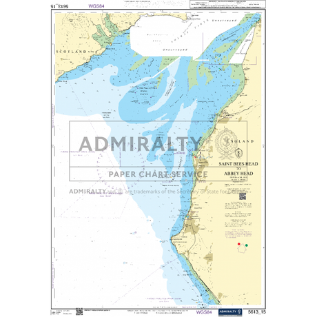 A nautical chart titled "Admiralty Small Craft Charts - 5613 - Irish Sea, East Part and Isle of Man" showing detailed marine navigation information along the northwest coast of England and southwestern Scotland. Includes depth contours, coastal features, and navigational aids. Labeled with "ADMIRALTY Small Craft Charts.