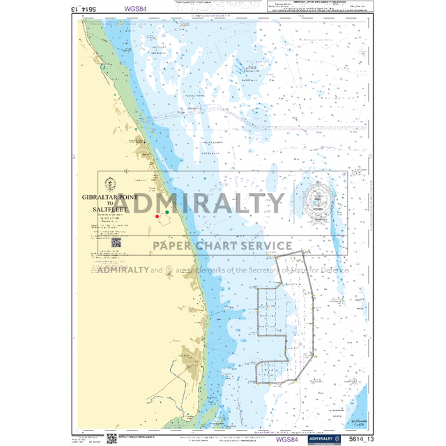 The nautical chart titled "East Coast, Orford Ness to Whitby" by Admiralty Small Craft Charts shows navigational details along the eastern coast of England. The coastline, marked in yellow, highlights significant depth changes with spot soundings, buoys, and annotations for coastal navigation and maritime safety.