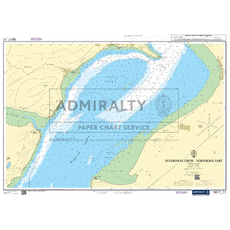 The Admiralty Small Craft Chart 5617_11: Inverness Firth (Northern Part) by Admiralty presents a detailed view of water depths, coastal lines, and navigation aids, with prominent markers and coordinates for accurate maritime navigation.