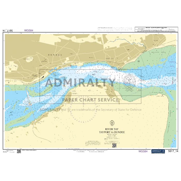 The Admiralty Small Craft Chart 5617_14: River Tay - Tayport to Dundee by Admiralty features depth contours, navigation aids, and coastal landmarks. It provides labels for key areas and routes, ensuring mariners have current charts for safe passage.