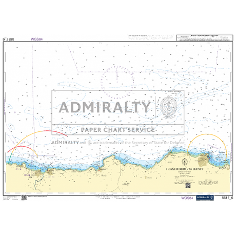 Admiralty Small Craft Chart 5617_6 provides a detailed view of the maritime area from Fraserburgh to Banff, including depth measurements, navigation aids, and coastal details. Labeled with "ADMIRALTY Paper Chart Service," this chart is produced by the UK Hydrographic Office to ensure precision and reliability.