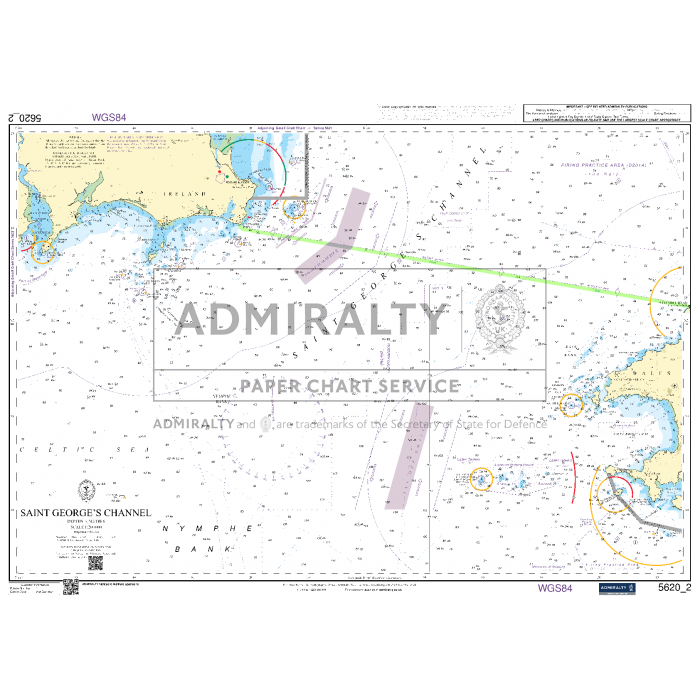 The Admiralty Small Craft Charts - 5620 - South West Wales, created by Admiralty, provides an ideal tool for coastal navigation. It highlights coastal areas, water depths, and maritime symbols and covers sections of southern Ireland and western Wales, offering dependable guidance.